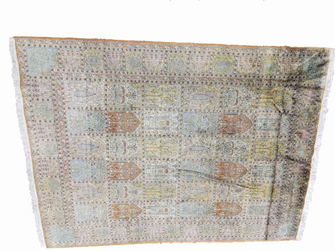 330 x 245 cm Kashmir Silk Traditional White Large Rug - Rugoutlet