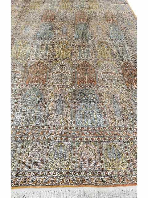 330 x 245 cm Kashmir Silk Traditional White Large Rug - Rugoutlet