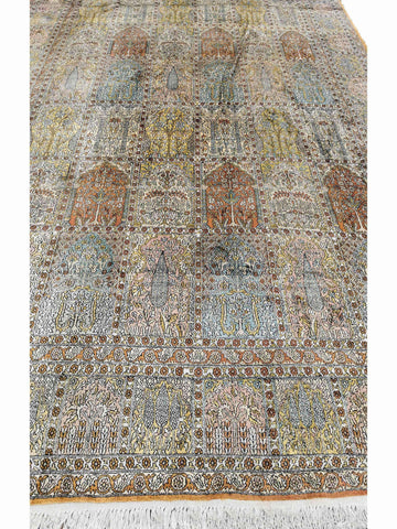 330 x 245 cm Kashmir Silk Traditional White Large Rug - Rugoutlet