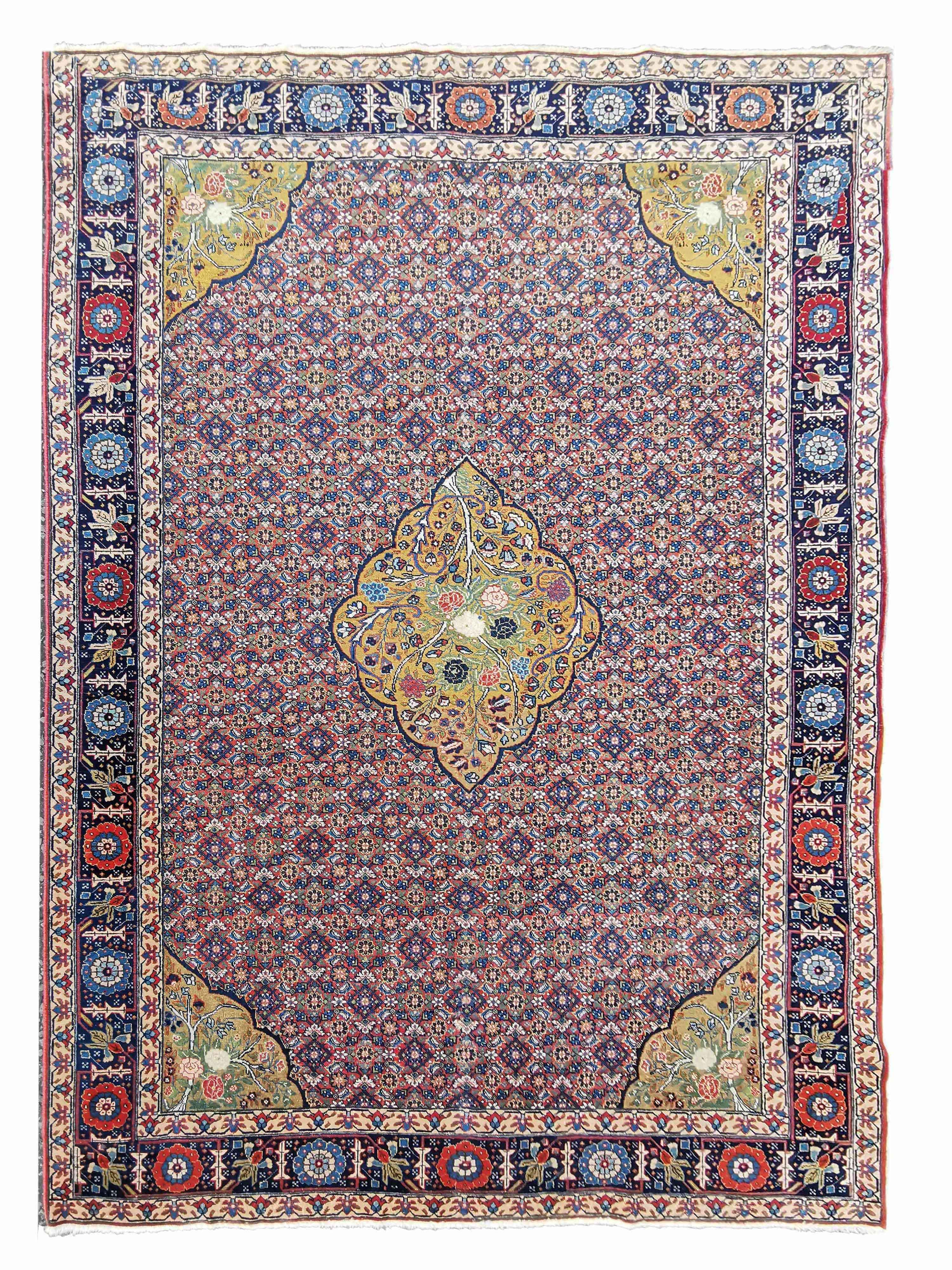 332 x 230 cm Fine Old Tabriz Traditional Red Large Rug - Rugmaster