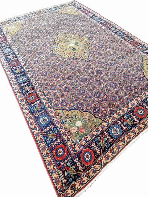 332 x 230 cm Fine Old Tabriz Traditional Red Large Rug - Rugoutlet