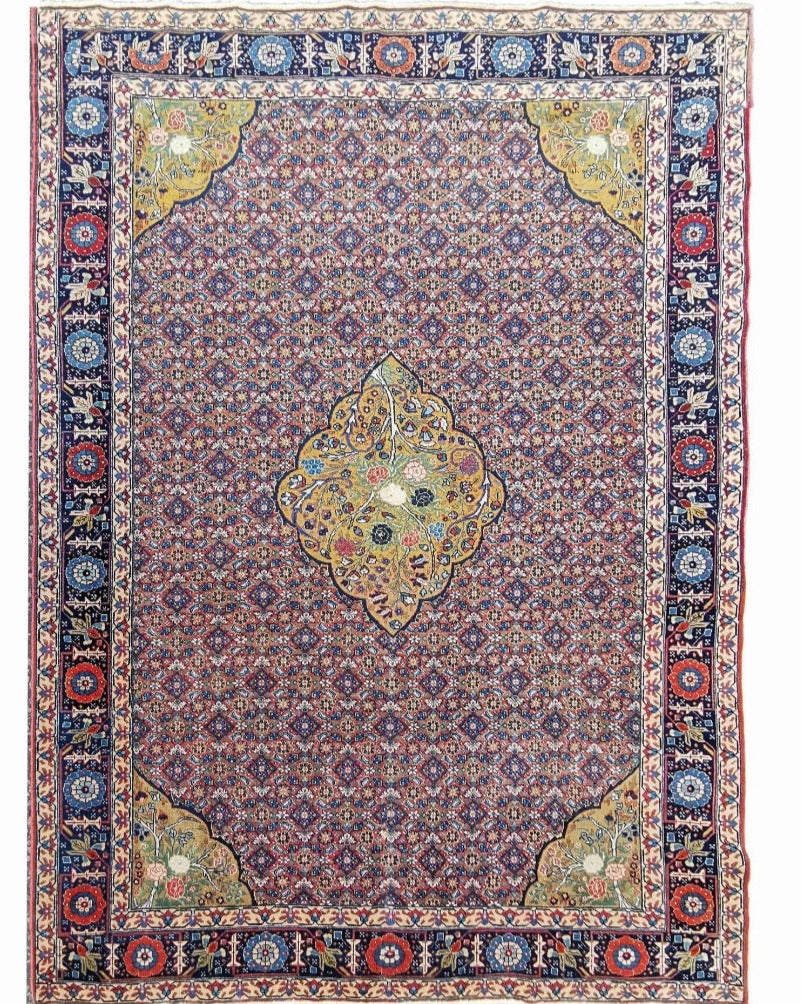 332 x 230 cm Fine Old Tabriz Traditional Red Large Rug - Rugoutlet