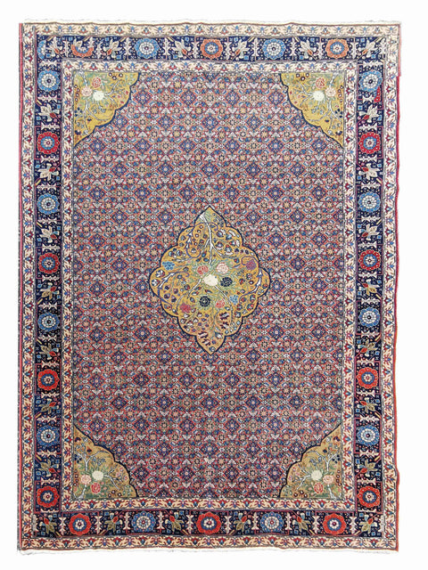 332 x 230 cm Fine Old Tabriz Traditional Red Large Rug - Rugoutlet