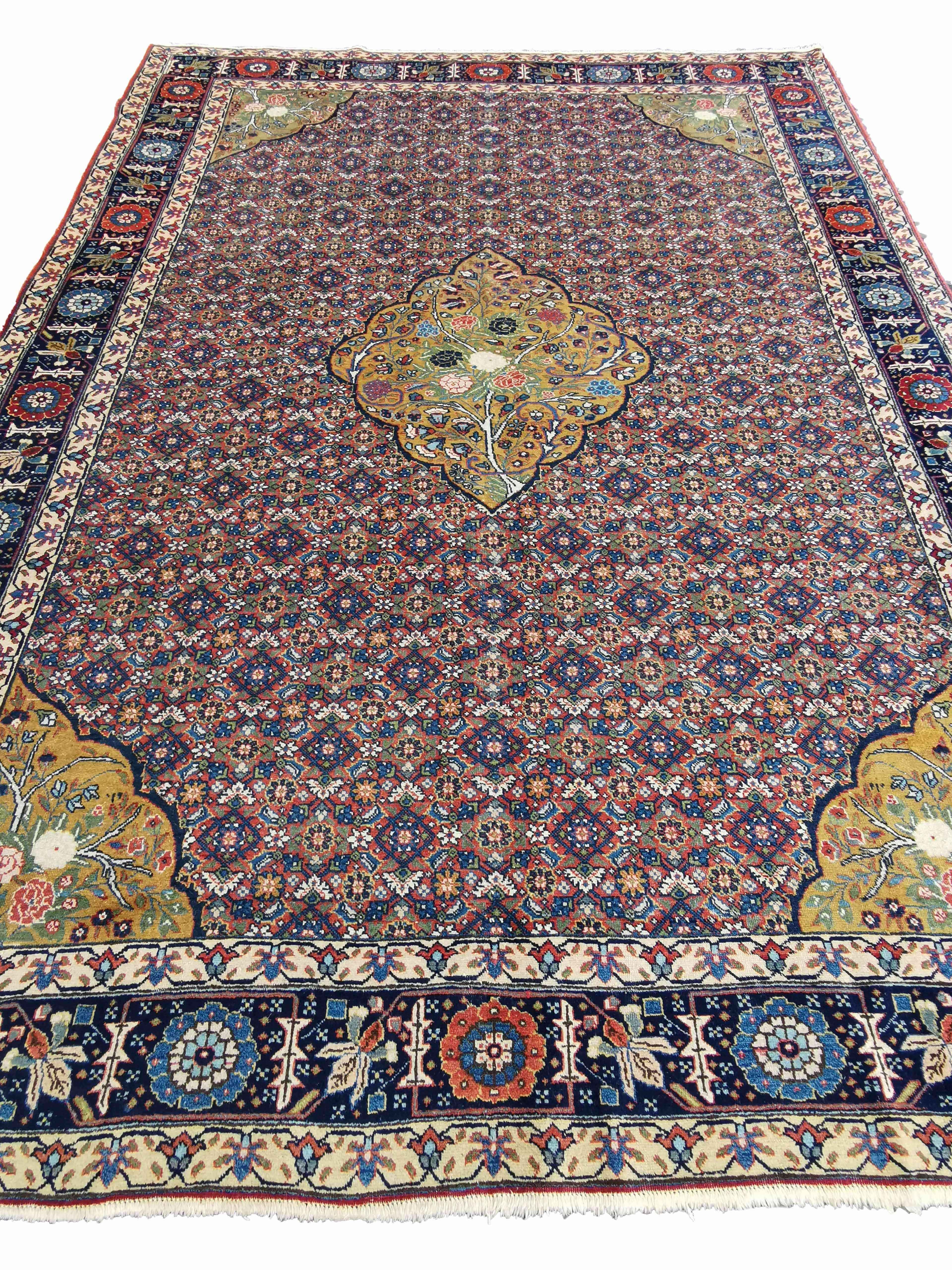 332 x 230 cm Fine Old Tabriz Traditional Red Large Rug - Rugmaster