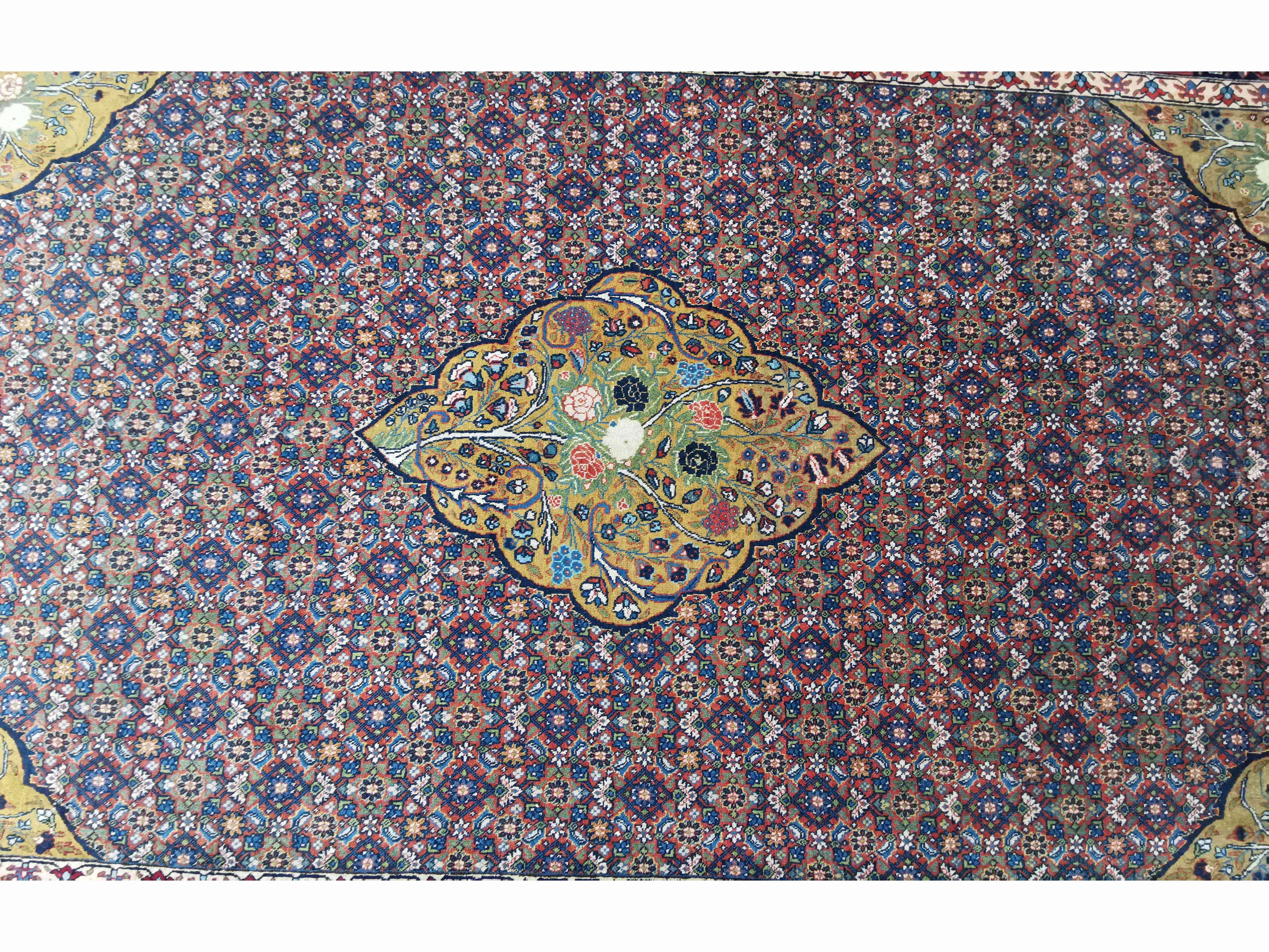 332 x 230 cm Fine Old Tabriz Traditional Red Large Rug - Rugmaster