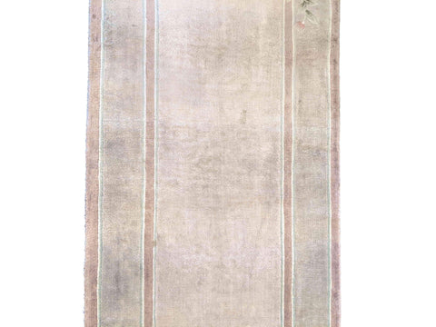 335 x 64 cm Fine Pure Silk Chinese Traditional Beige Rug - Rugoutlet