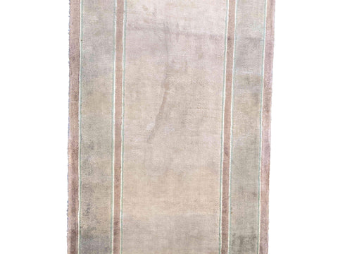 335 x 64 cm Fine Pure Silk Chinese Traditional Beige Rug - Rugoutlet
