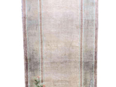 335 x 64 cm Fine Pure Silk Chinese Traditional Beige Rug - Rugmaster