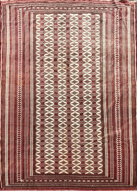 340 x 243 cm Perian Turkaman Silk Tribal Red Large Rug - Rugmaster