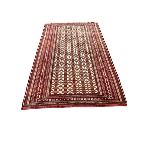 340 x 243 cm Perian Turkaman Silk Tribal Red Large Rug - Rugmaster