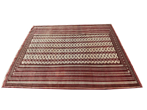340 x 243 cm Perian Turkaman Silk Tribal Red Large Rug - Rugmaster