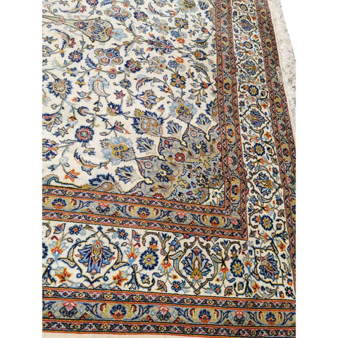 340 x 245 cm Kashan New wool Traditional Beige Large Rug - Rugoutlet