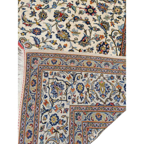 340 x 245 cm Kashan New wool Traditional Beige Large Rug - Rugoutlet
