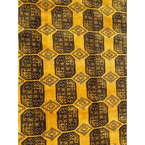 344 x 250 cm Golden Afghan Tribal Gold Large Rug - Rugoutlet