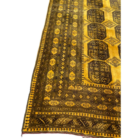 344 x 250 cm Golden Afghan Tribal Gold Large Rug - Rugmaster