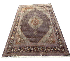 345 x 247 cm Persian Tabriz Traditional Brown Large Rug - Rugmaster