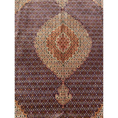 345 x 247 cm Persian Tabriz Traditional Brown Large Rug - Rugmaster