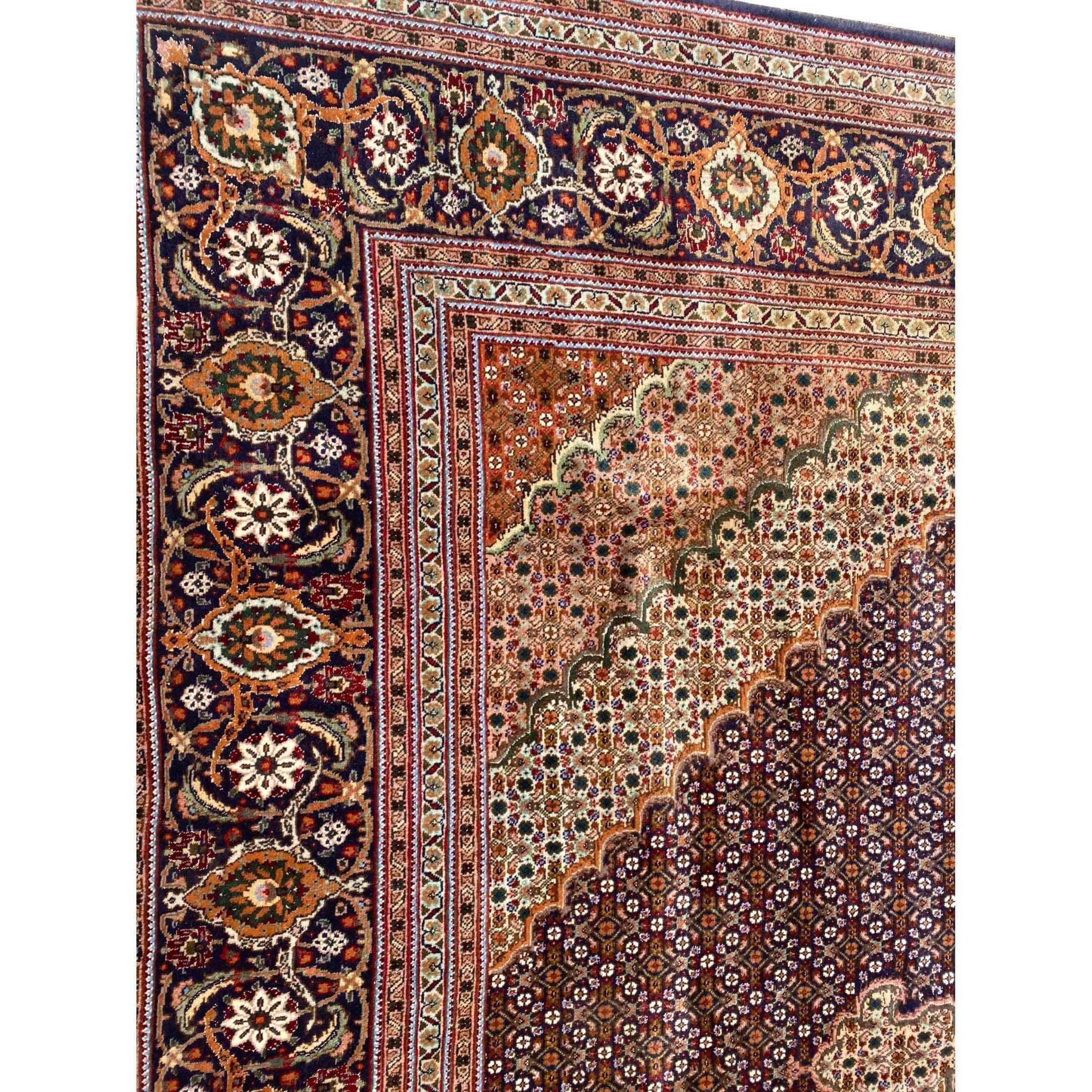 345 x 247 cm Persian Tabriz Traditional Brown Large Rug - Rugmaster