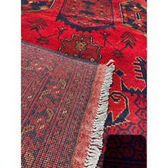 346 x 342 cm Afghan Khan Tribal Red Large Rug - Rugoutlet