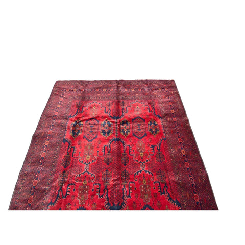 346 x 342 cm Afghan Khan Tribal Red Large Rug - Rugmaster