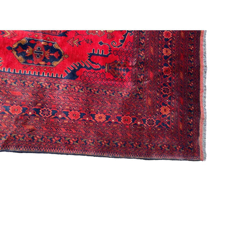 346 x 342 cm Afghan Khan Tribal Red Large Rug - Rugmaster