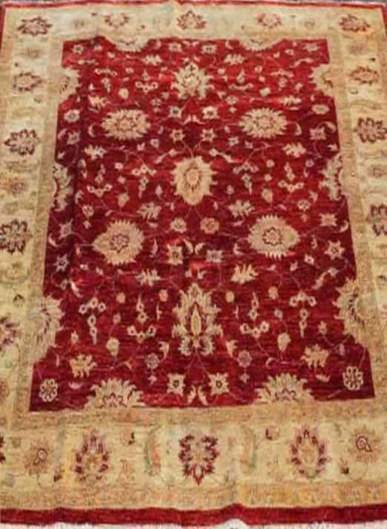 350 x 245 cm Red & Cream Ziegler Handmade rug - Rugoutlet