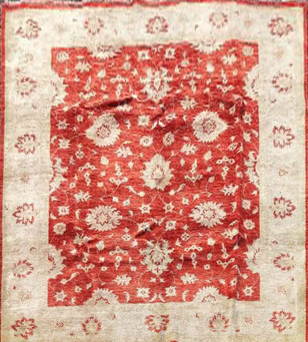 350 x 245 cm Red & Cream Ziegler Handmade rug - Rugoutlet
