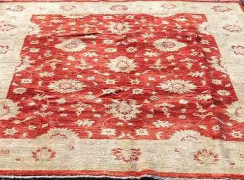 350 x 245 cm Red & Cream Ziegler Handmade rug - Rugoutlet