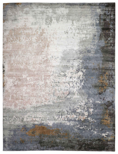 350x250 cm Indian Viscose Beige Rug-840234 - Rugoutlet
