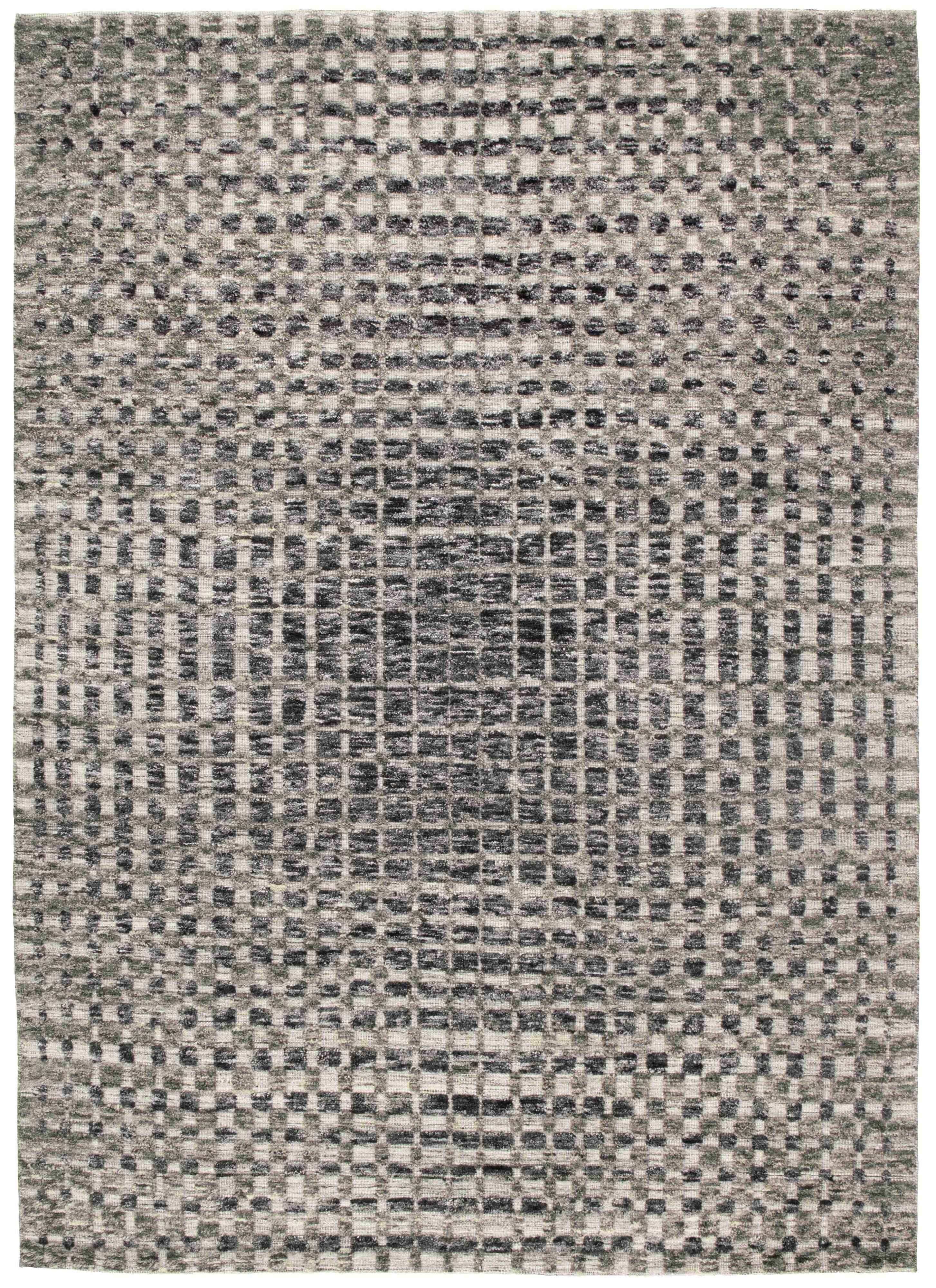 350 x 350 cm Indian Wool Black Rug-Cliff, Charcoal - Rugmaster