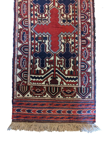 355 x 78 cm Afghan Mashwani Tribal Red Rug - Rugoutlet
