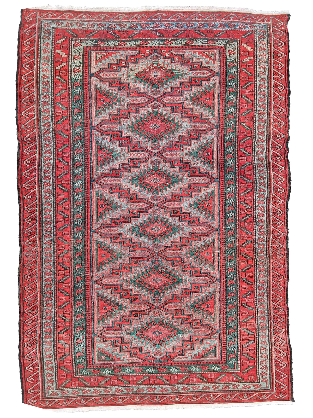 356 x 183 cm Sumak Tribal Red Large Rug - Rugmaster
