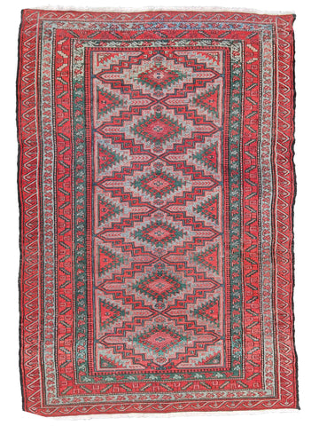 356 x 183 cm Sumak Tribal Red Large Rug - Rugoutlet