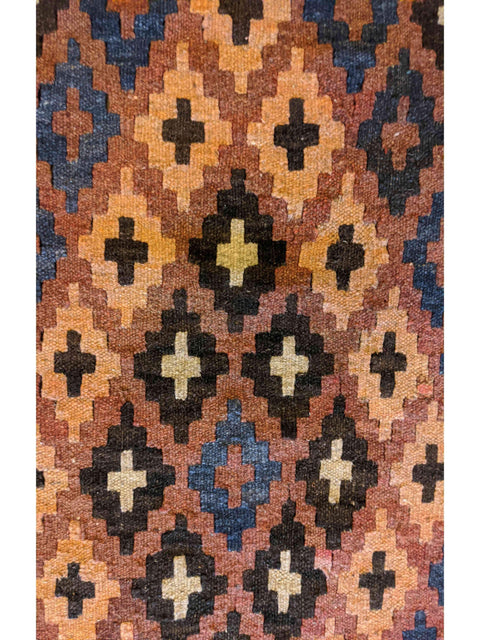 357 x 73 cm Afghan Kilim Tribal Brown Rug - Rugoutlet