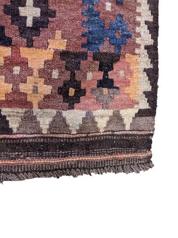 357 x 73 cm Afghan Kilim Tribal Brown Rug - Rugoutlet