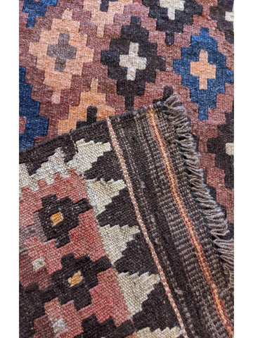 357 x 73 cm Afghan Kilim Tribal Brown Rug - Rugoutlet