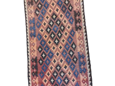 357 x 73 cm Afghan Kilim Tribal Brown Rug - Rugoutlet
