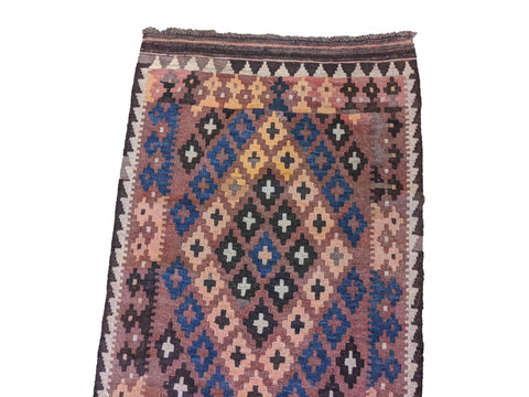 357 x 73 cm Afghan Kilim Tribal Brown Rug - Rugoutlet