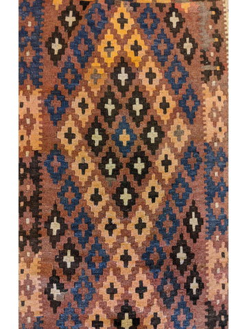 357 x 73 cm Afghan Kilim Tribal Brown Rug - Rugoutlet