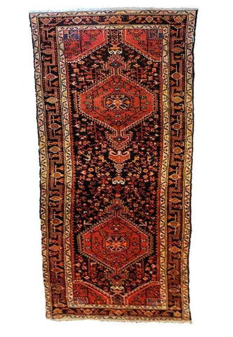 357 x 94 cm Persian Hamadan Traditional Brown Rug - Rugoutlet