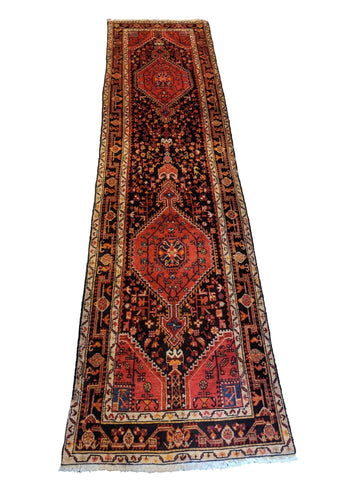 357 x 94 cm Persian Hamadan Traditional Brown Rug - Rugoutlet