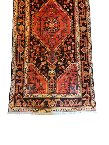 357 x 94 cm Persian Hamadan Traditional Brown Rug - Rugoutlet