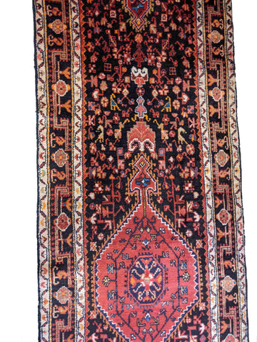 357 x 94 cm Persian Hamadan Traditional Brown Rug - Rugoutlet