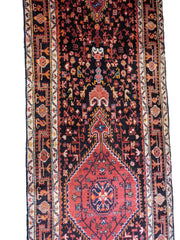 357 x 94 cm Persian Hamadan Traditional Brown Rug - Rugmaster