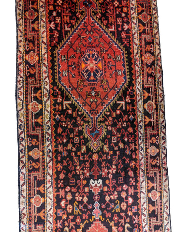 357 x 94 cm Persian Hamadan Traditional Brown Rug - Rugoutlet