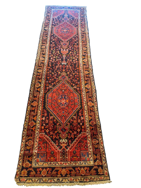 357 x 94 cm Persian Hamadan Traditional Brown Rug - Rugoutlet