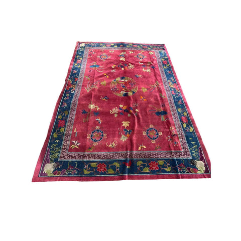358 x 264 cm Old Chinese Traditional Red Large Rug - Rugmaster