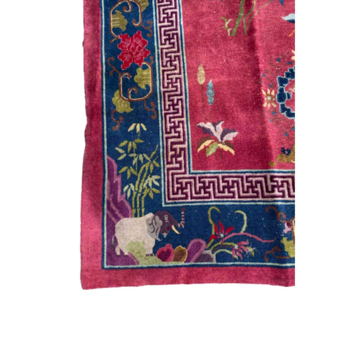 358 x 264 cm Old Chinese Traditional Red Large Rug - Rugoutlet