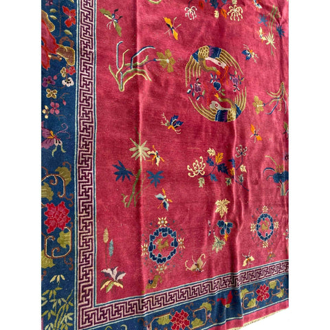 358 x 264 cm Old Chinese Traditional Red Large Rug - Rugoutlet