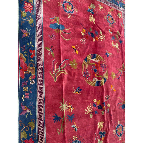 358 x 264 cm Old Chinese Traditional Red Large Rug - Rugmaster